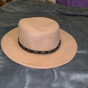 Tan brim hat